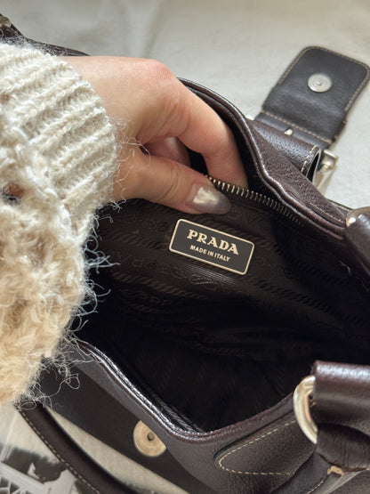 Vintage P r a d a機車hobo bag🏍️