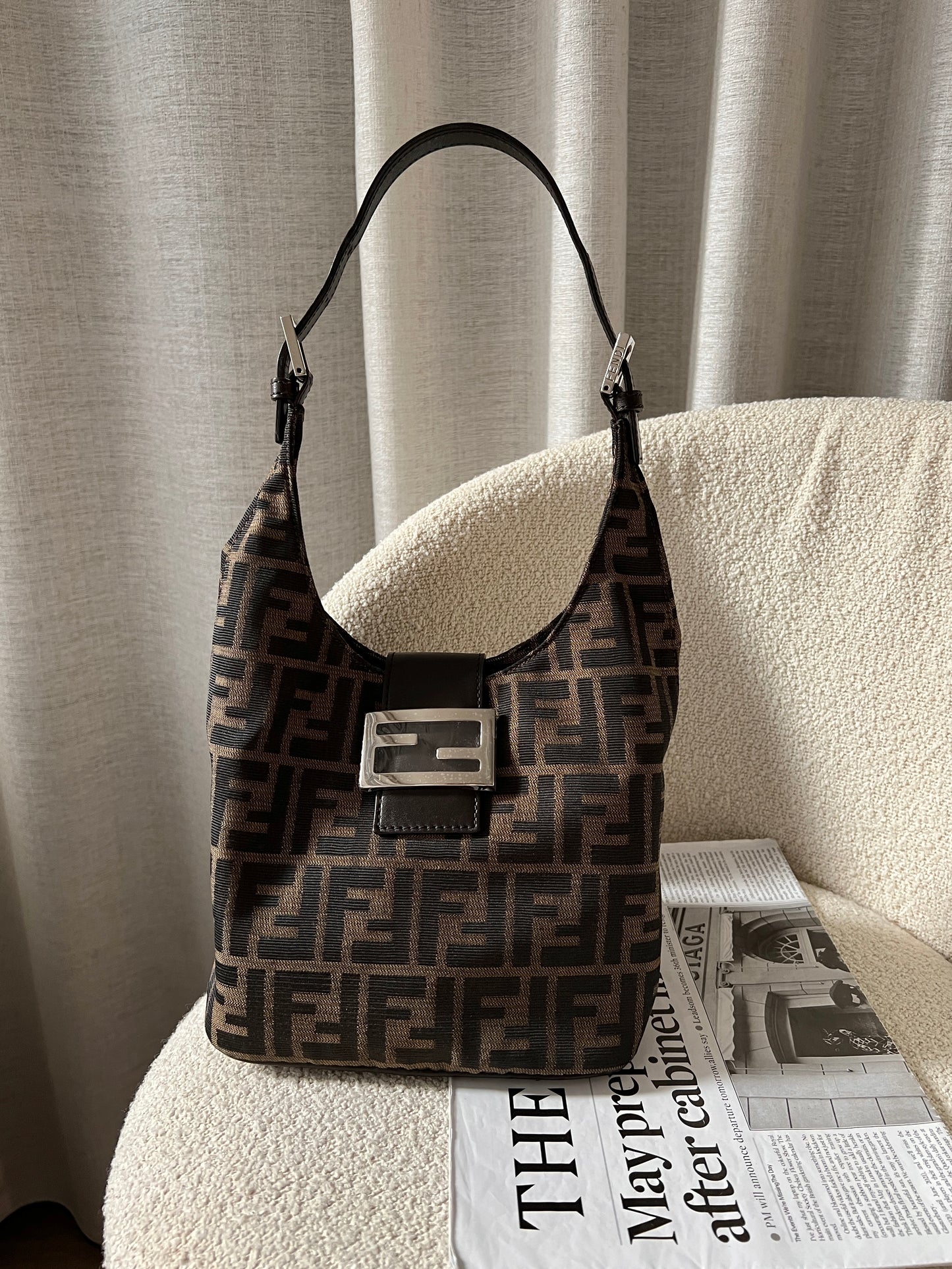 Vintage Fendi zucca薯條hobo bag