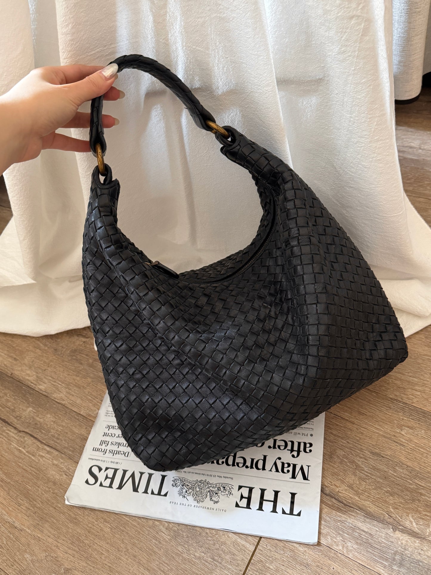 Vintage Bottega Veneta 黑金大hobo bag🎩