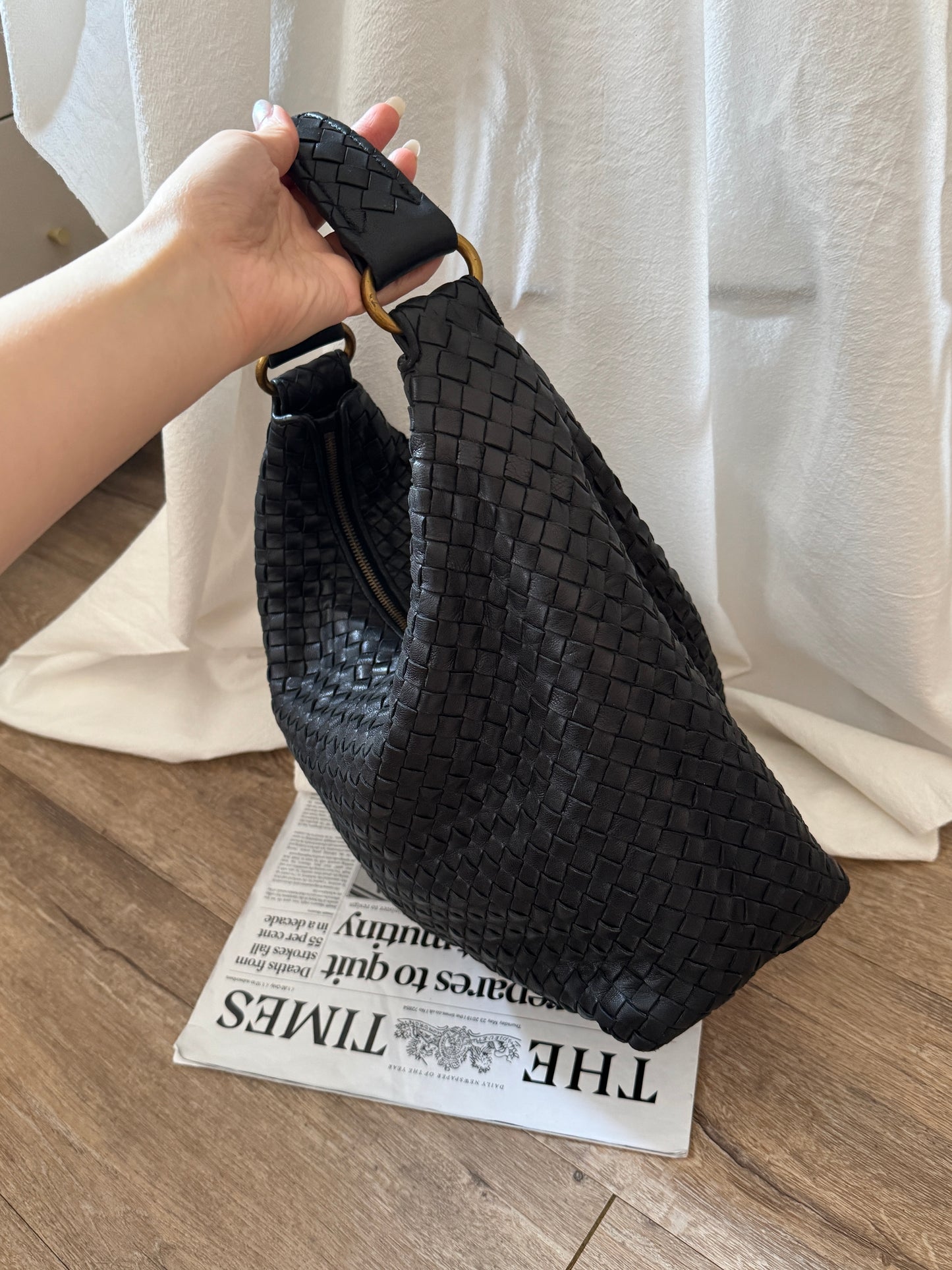 Vintage Bottega Veneta 黑金大hobo bag🎩