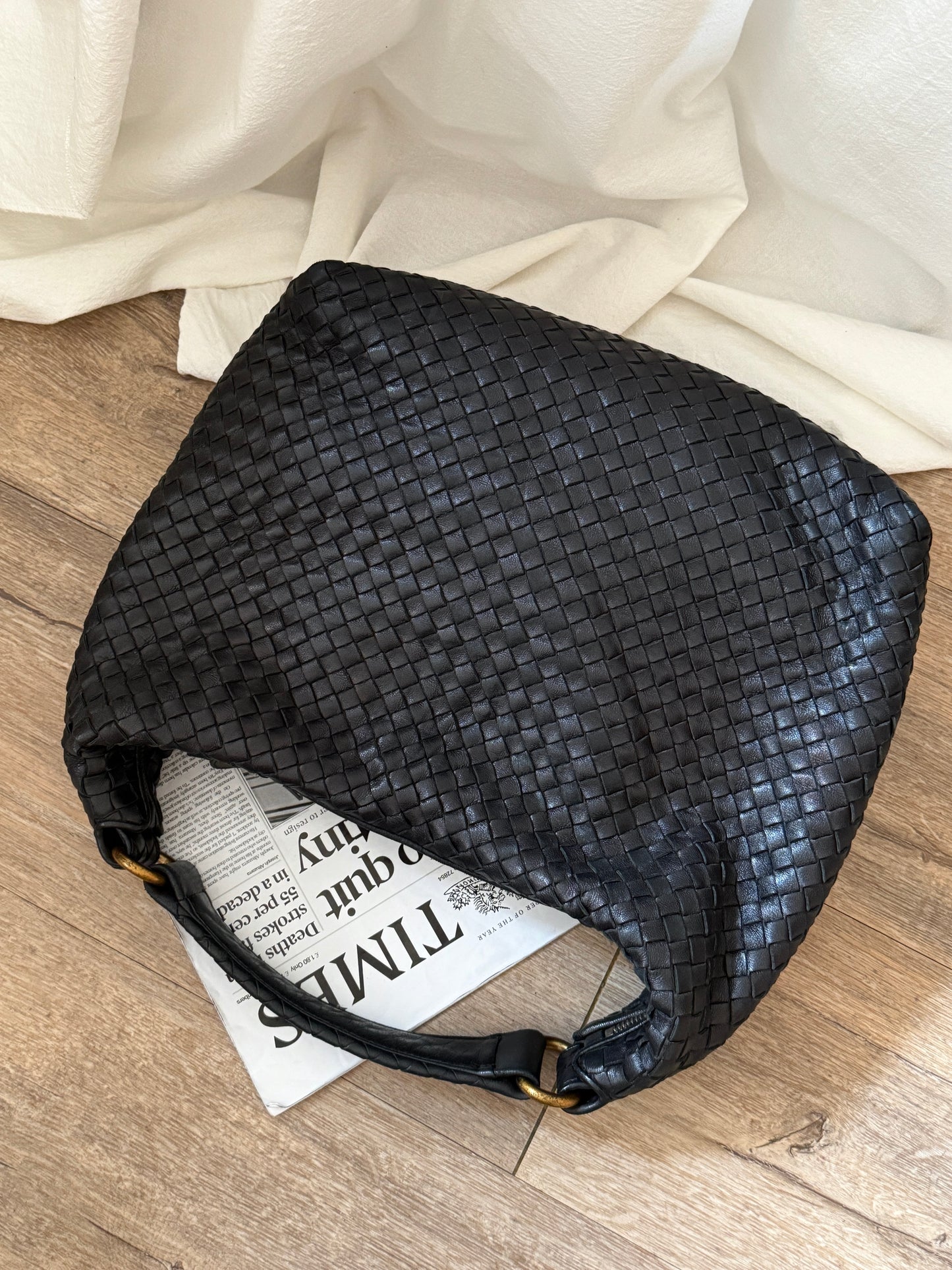 Vintage Bottega Veneta 黑金大hobo bag🎩