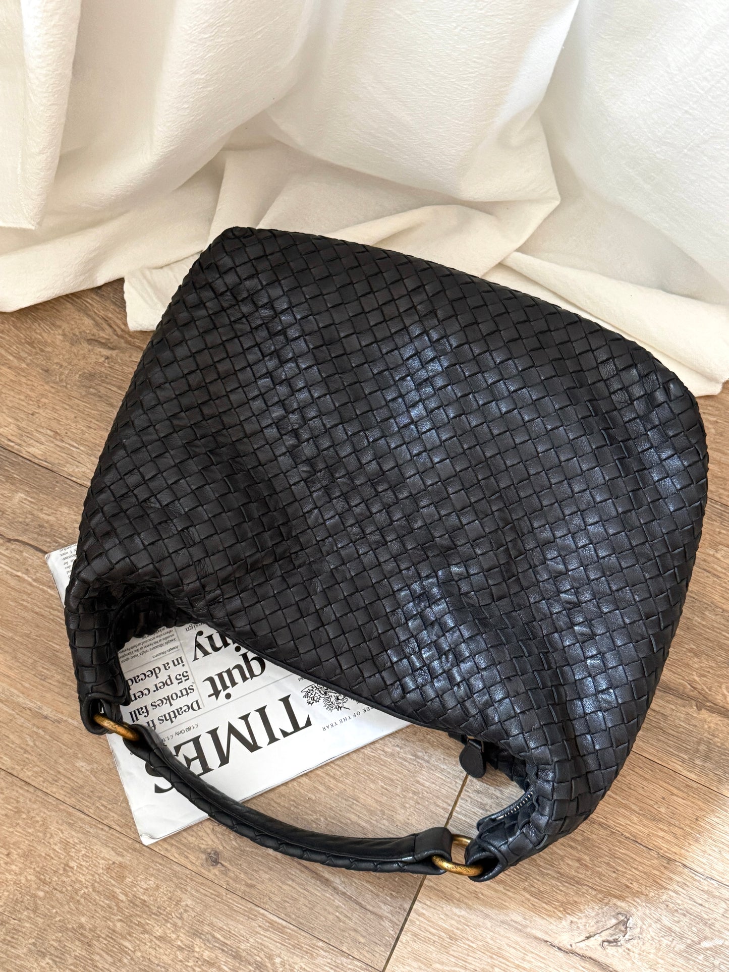 Vintage Bottega Veneta 黑金大hobo bag🎩