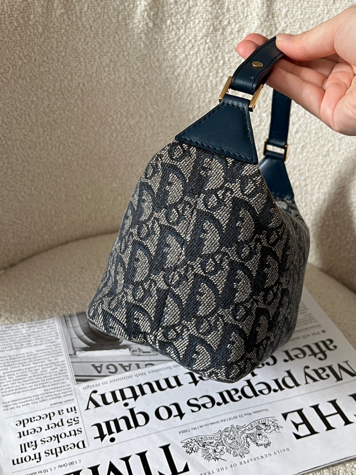 Vintage Dior navy trotter 飯盒包 box bag