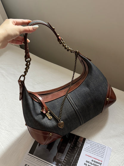 Vintage Burberry denim hobo bag