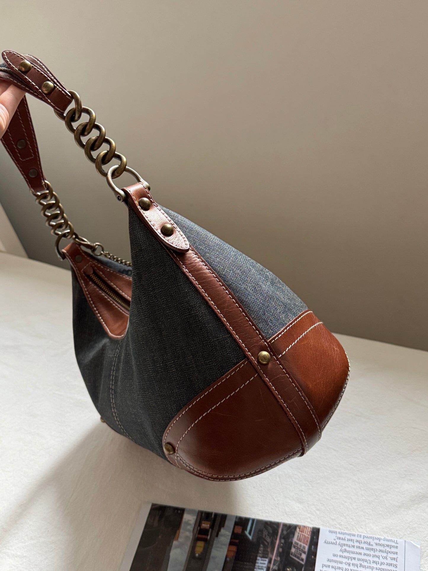 Vintage Burberry denim hobo bag