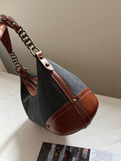 Vintage Burberry denim hobo bag