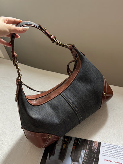 Vintage Burberry denim hobo bag