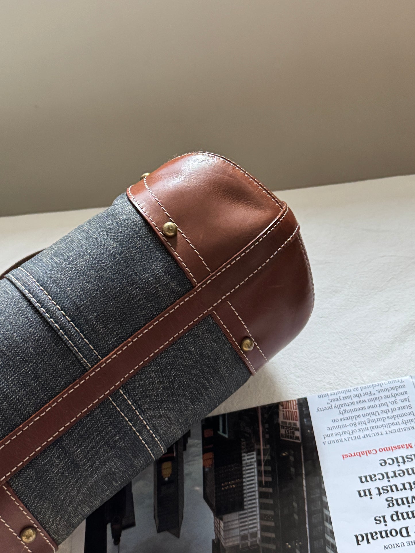 Vintage Burberry denim hobo bag