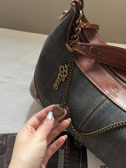 Vintage Burberry denim hobo bag