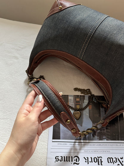 Vintage Burberry denim hobo bag