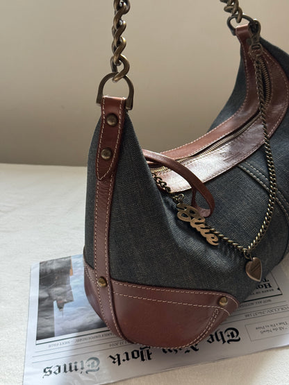 Vintage Burberry denim hobo bag