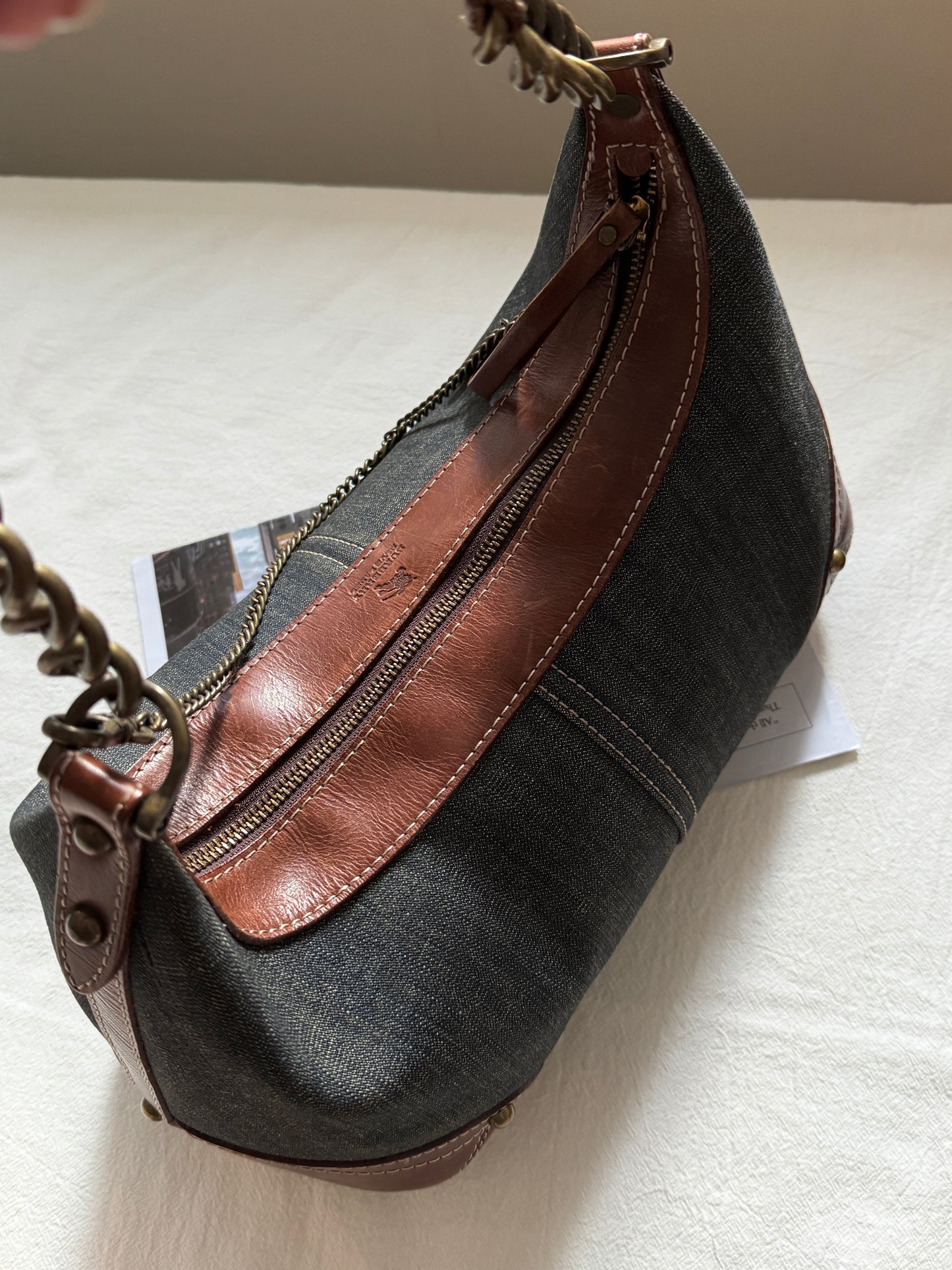 Vintage Burberry denim hobo bag