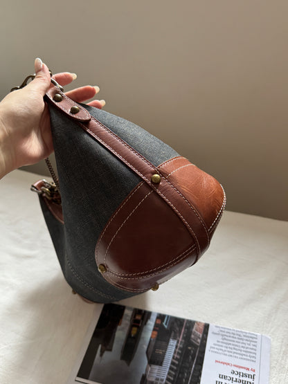 Vintage Burberry denim hobo bag