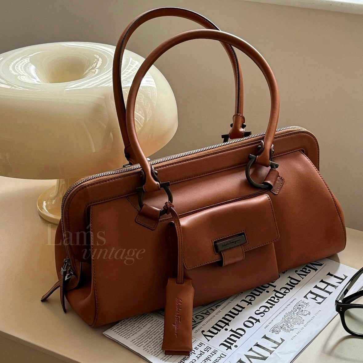 Vintage Salvatore Ferragamo木扣shoulder bag🪵