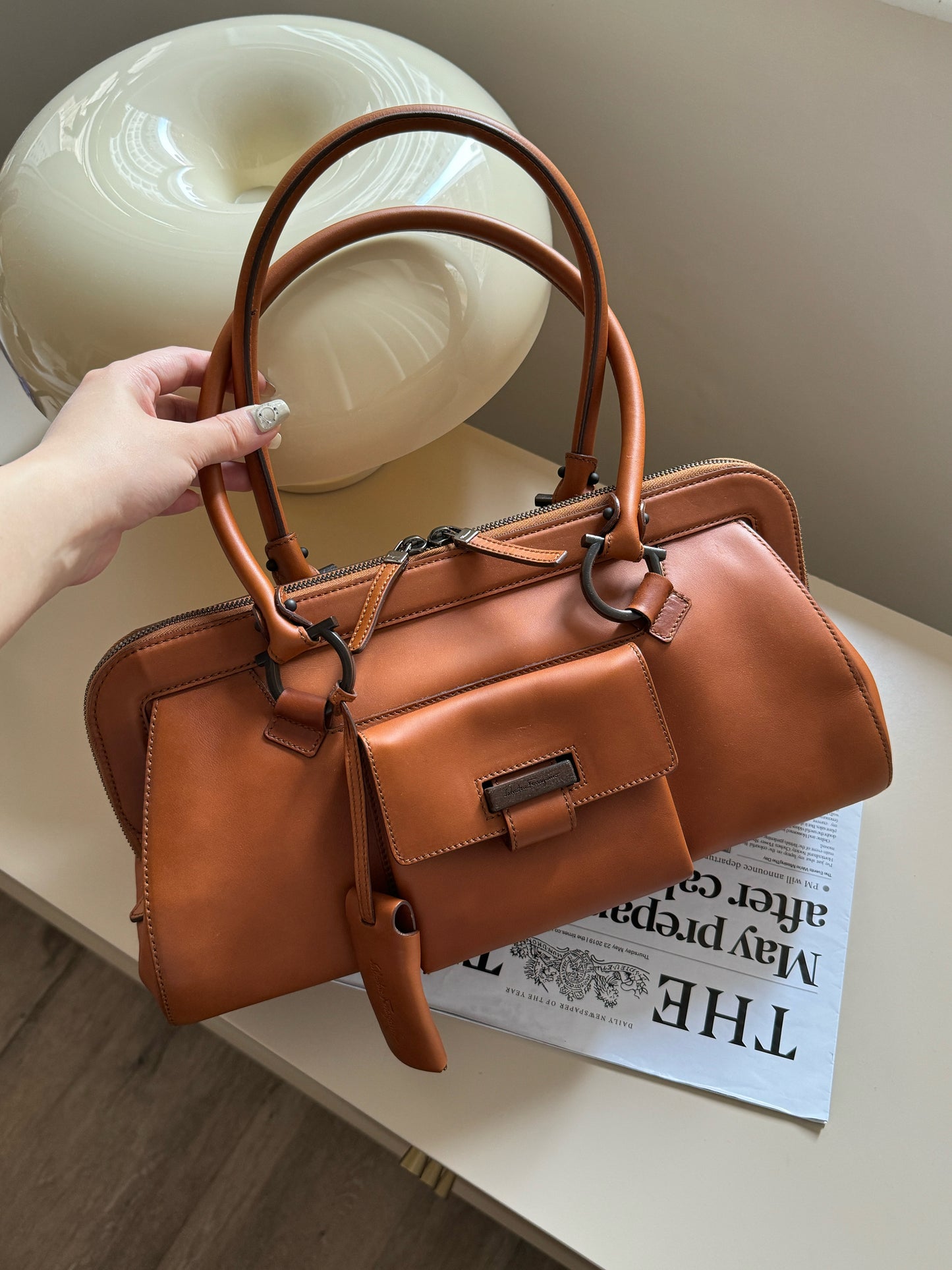 Vintage Salvatore Ferragamo木扣shoulder bag🪵