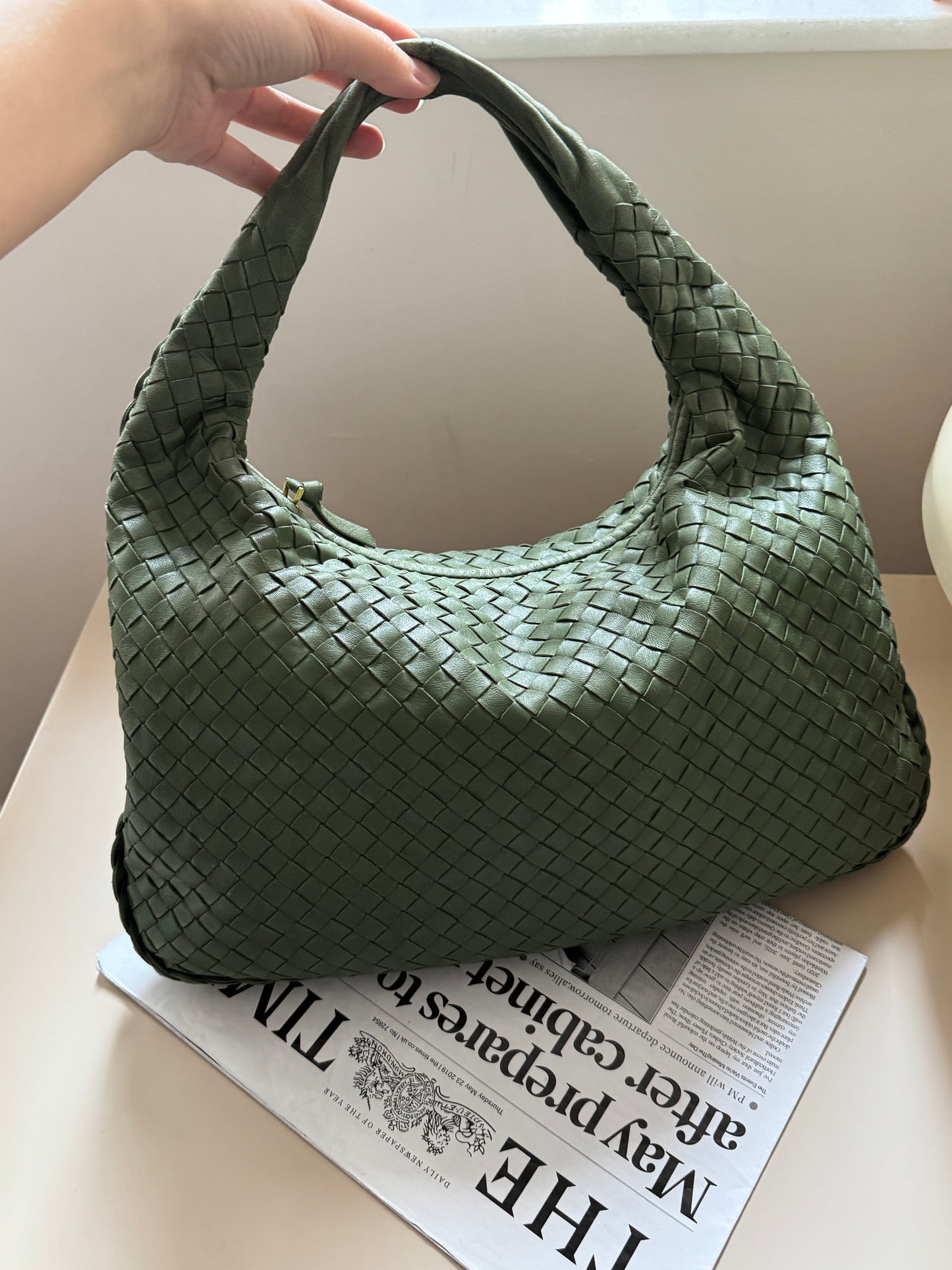 Vintage Bottega Veneta intrecciato olive hobo🍸
