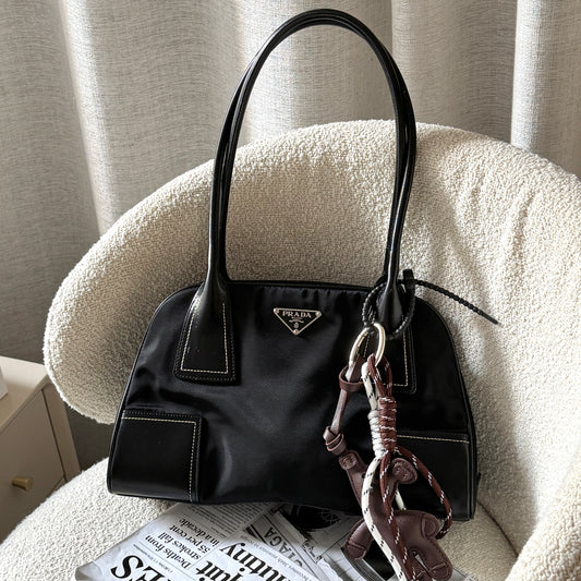Vintage Prada nylon leather shoulder bag