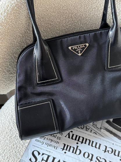 Vintage Prada nylon leather shoulder bag