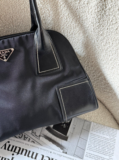 Vintage Prada nylon leather shoulder bag