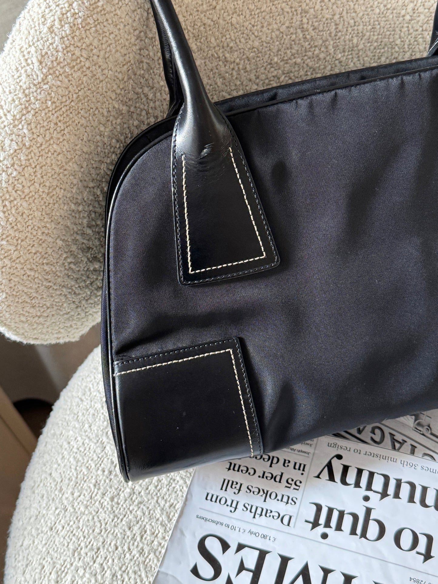 Vintage Prada nylon leather shoulder bag