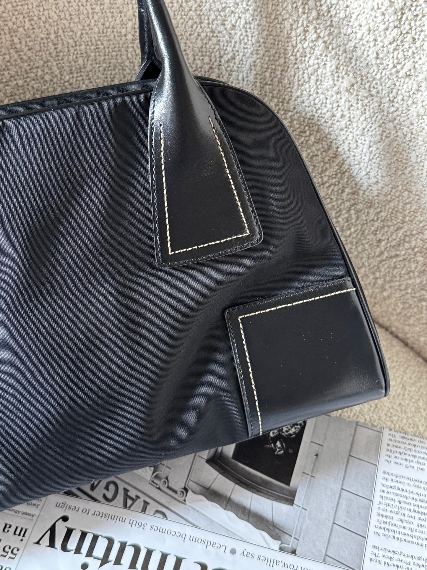 Vintage Prada nylon leather shoulder bag