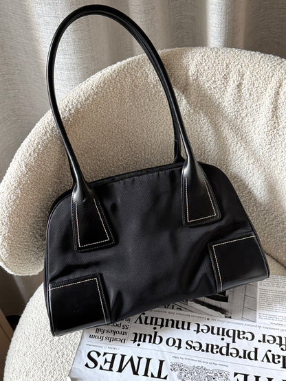 Vintage Prada nylon leather shoulder bag