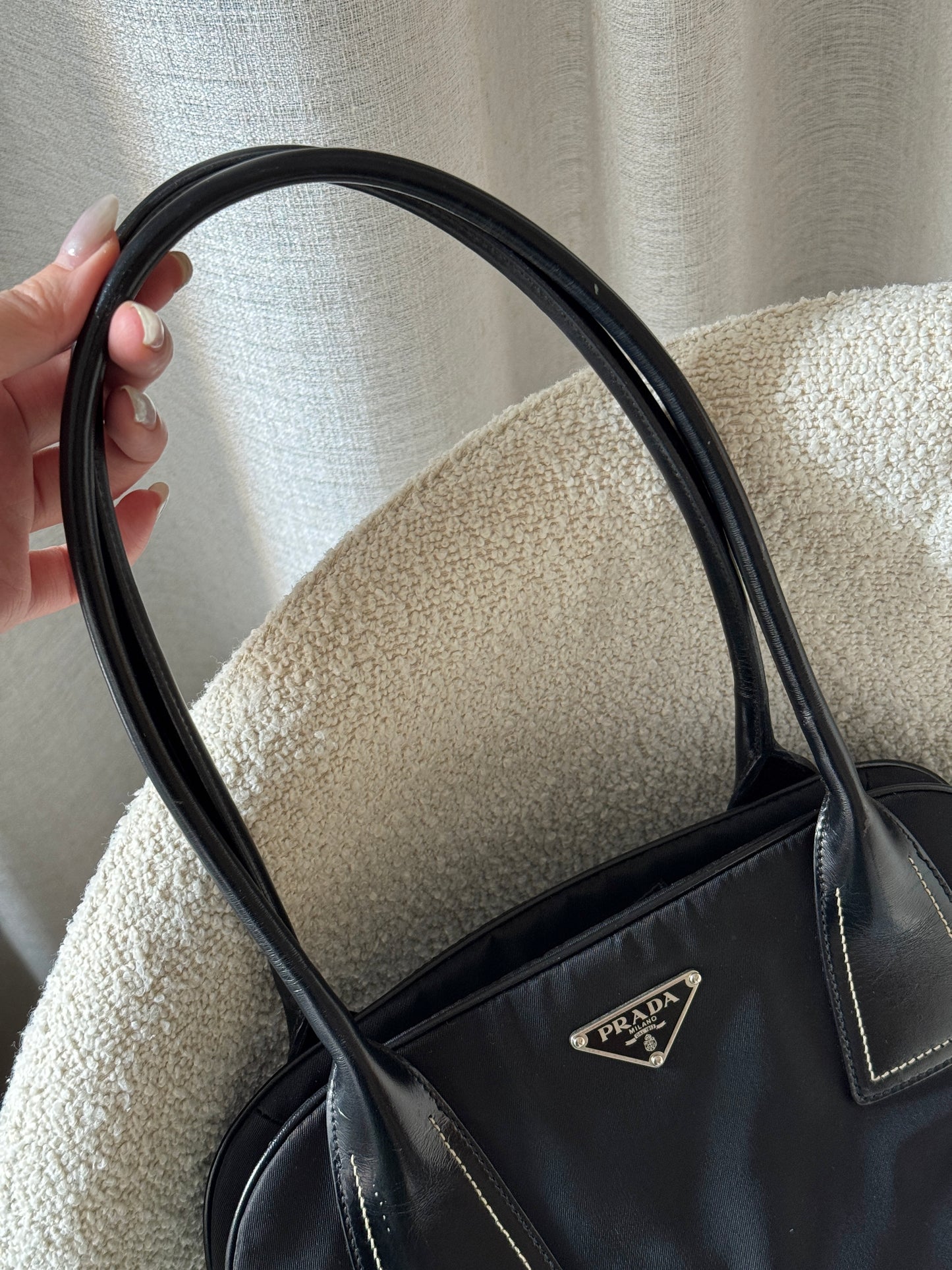 Vintage Prada nylon leather shoulder bag