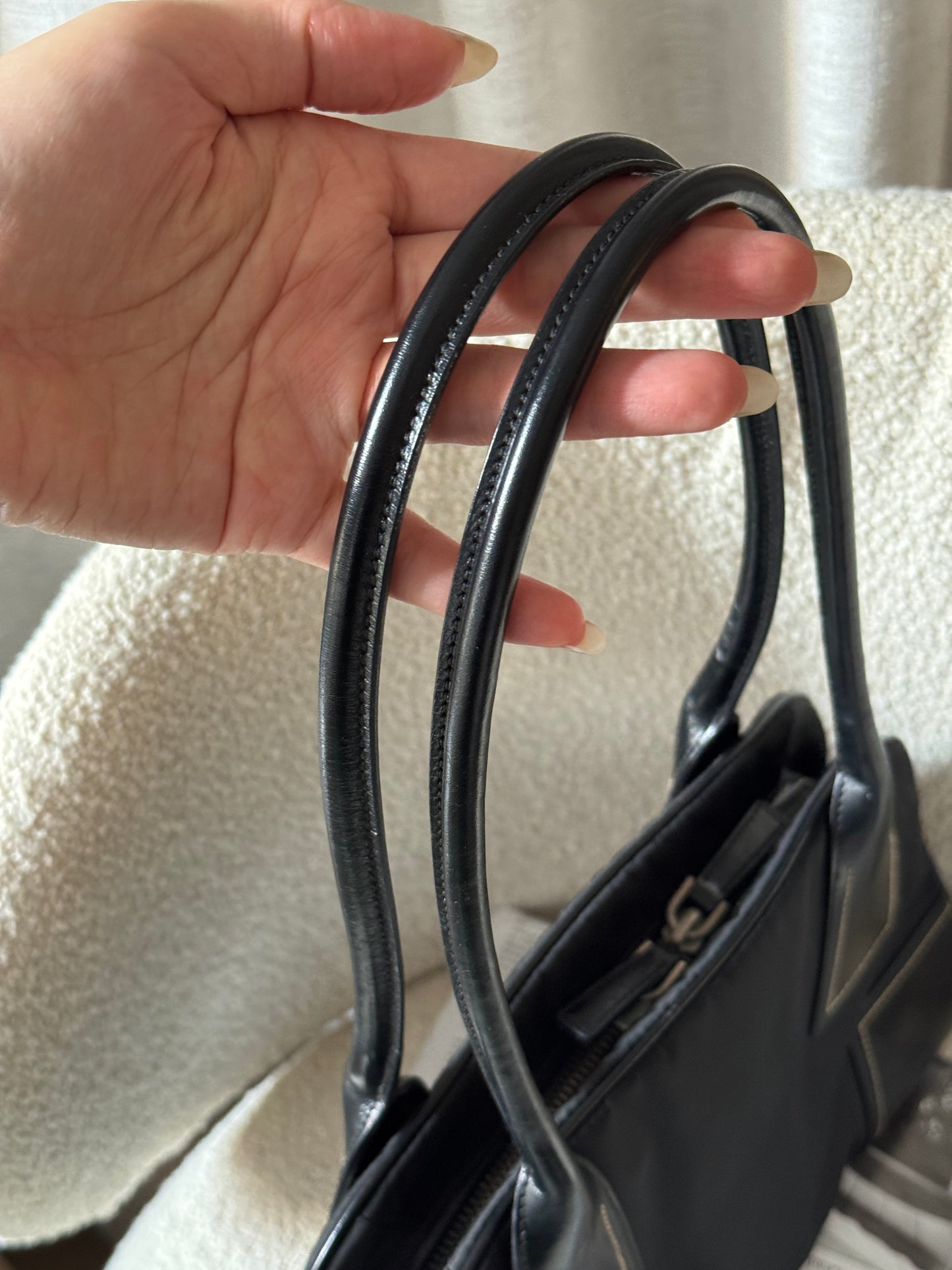 Vintage Prada nylon拼皮保齡包🪐