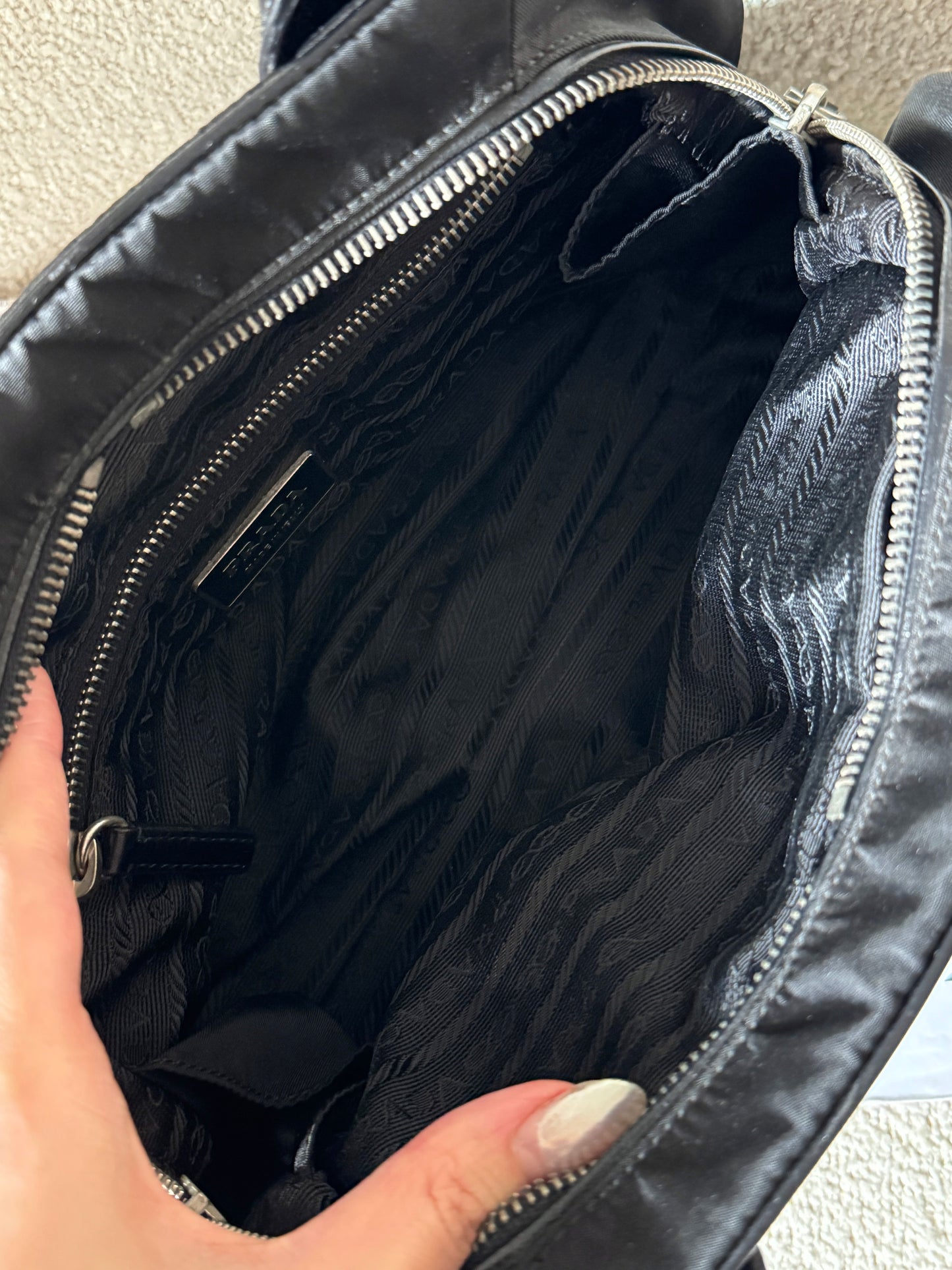 Vintage Prada nylon leather shoulder bag