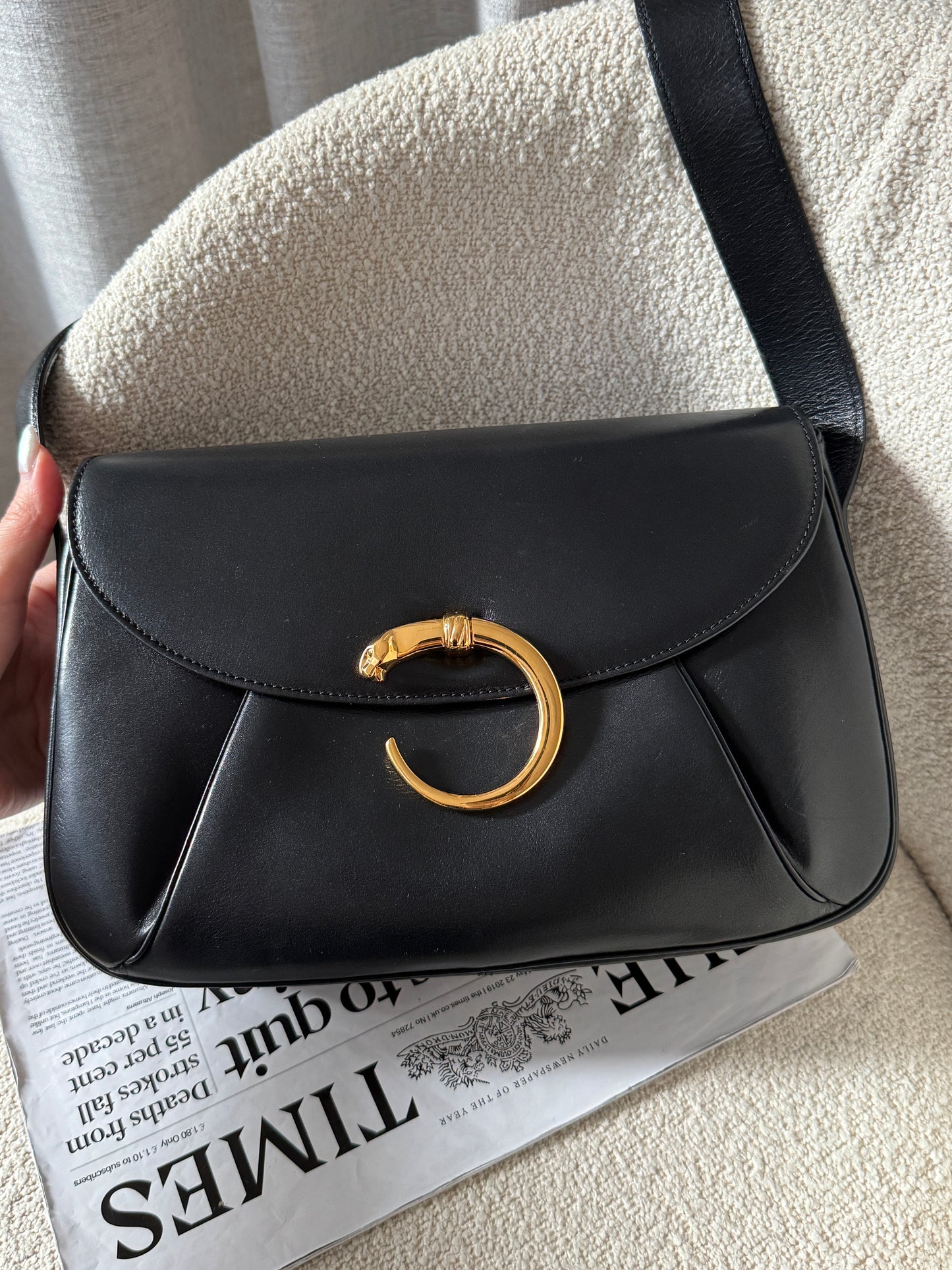 Vintage Cartier豹頭金扣crossbody bag