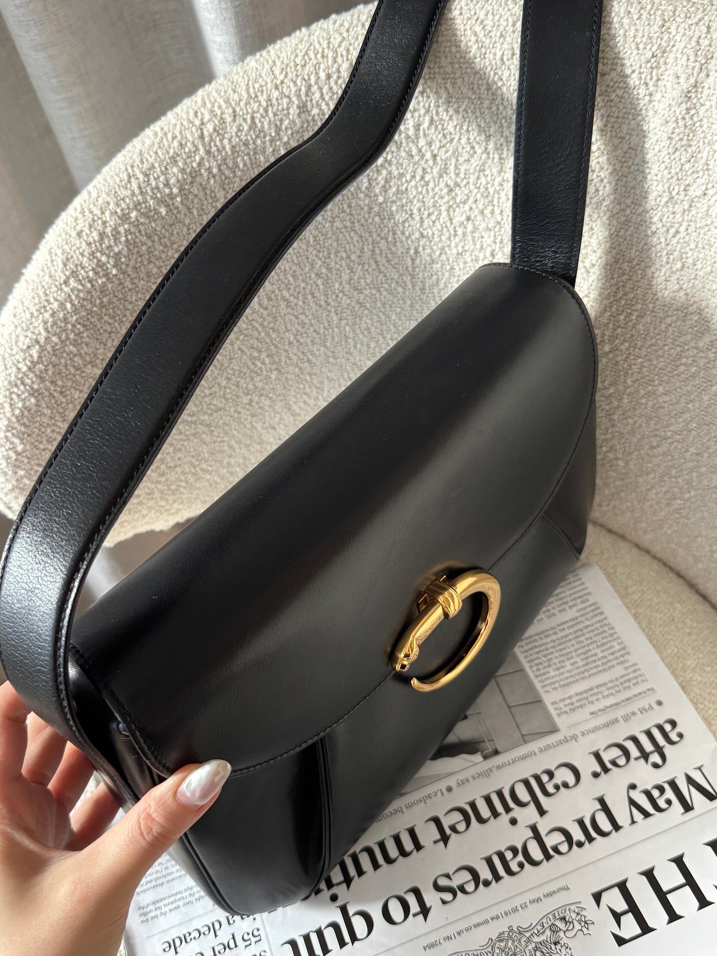 Vintage Cartier豹頭金扣crossbody bag