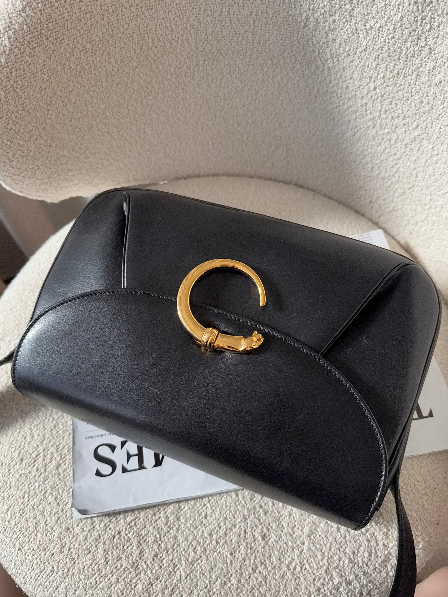 Vintage Cartier豹頭金扣crossbody bag