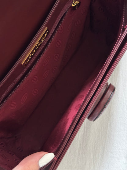Vintage Cartier波爾多紅 turnlock box bag🍷