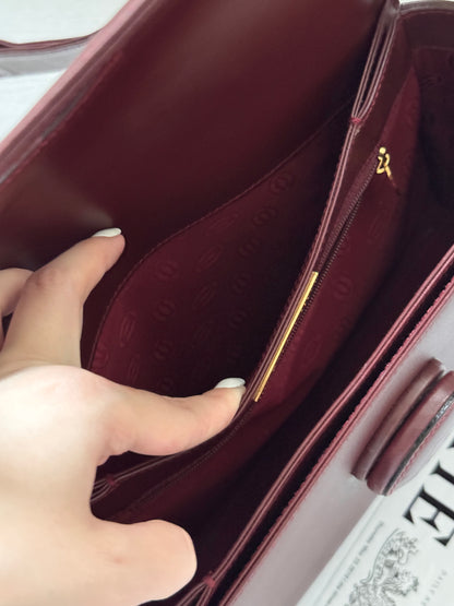 Vintage Cartier波爾多紅 turnlock box bag🍷