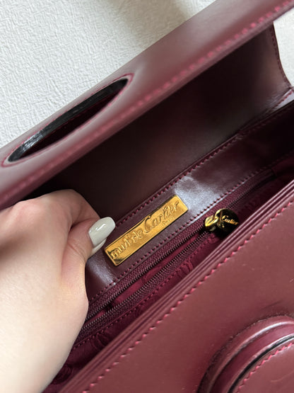 Vintage Cartier波爾多紅 turnlock box bag🍷