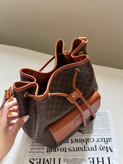 Vintage Celine macadam翻蓋老花水桶包🧺