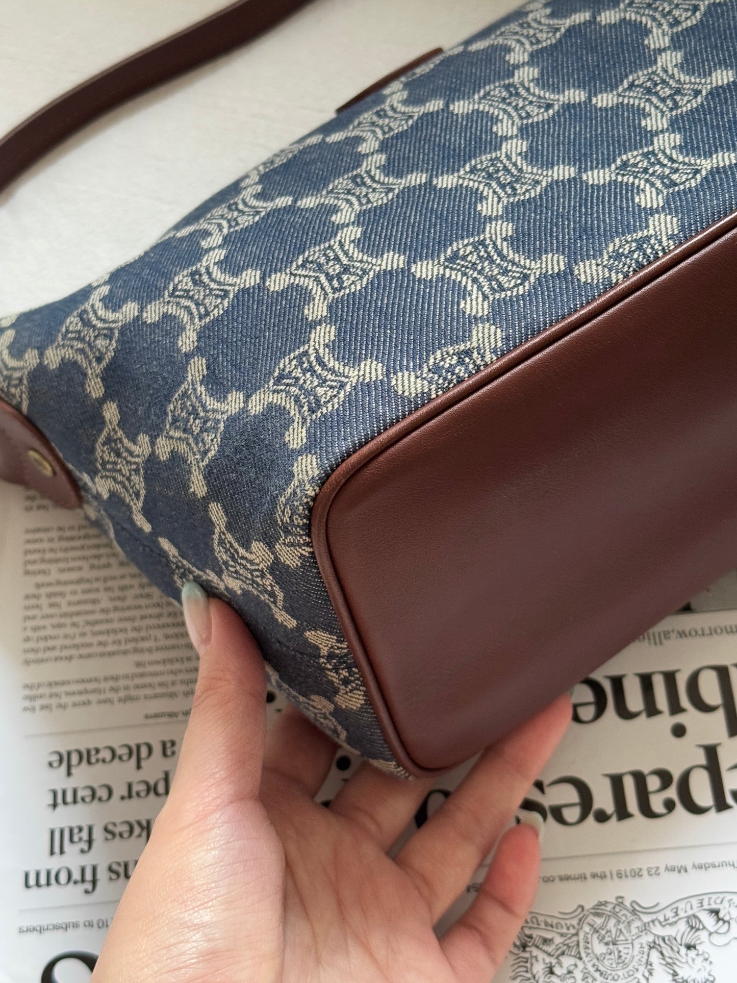 Vintage Celine 凱旋門老花牛仔飯盒包