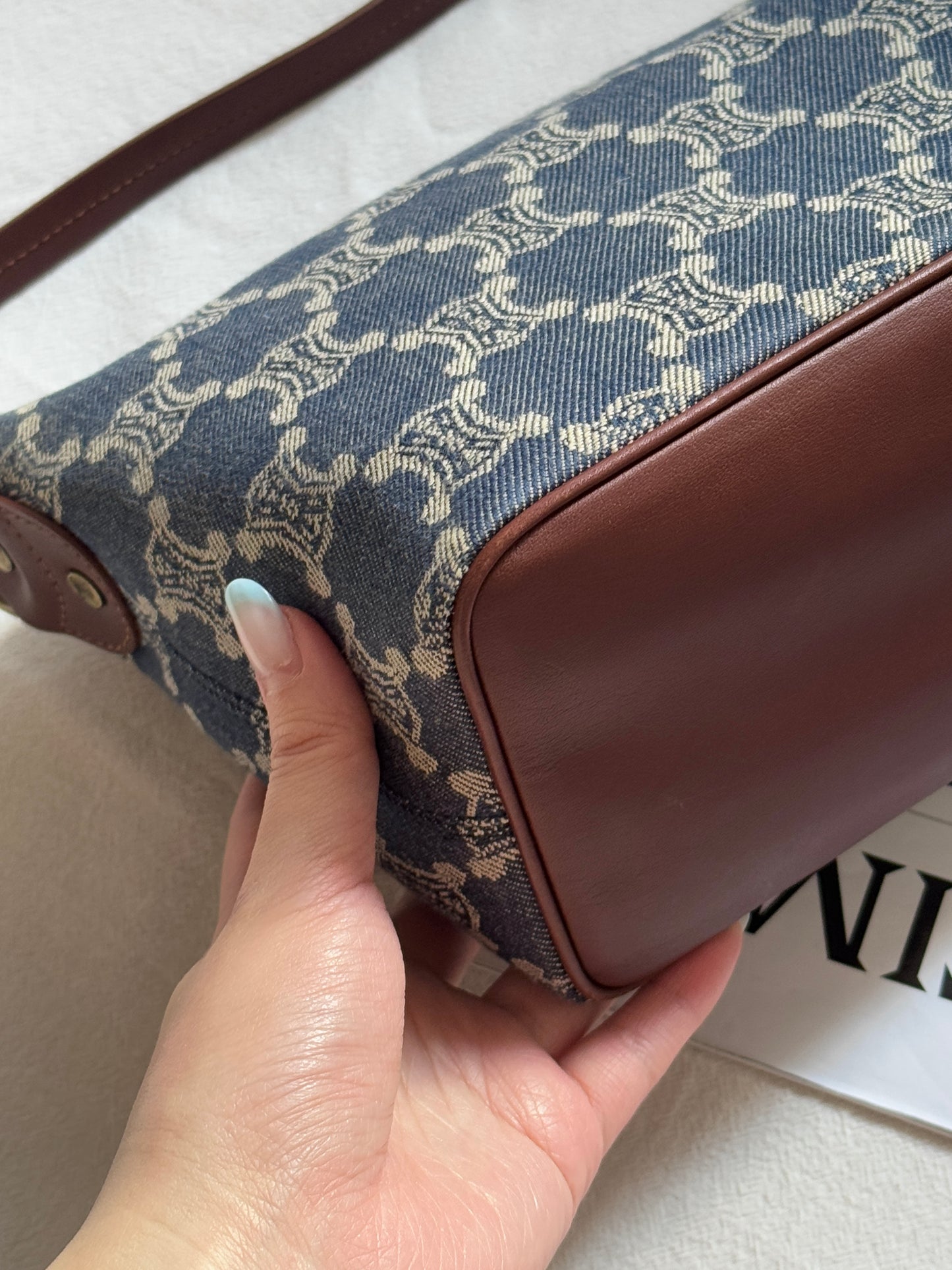 Vintage Celine 凱旋門老花牛仔飯盒包