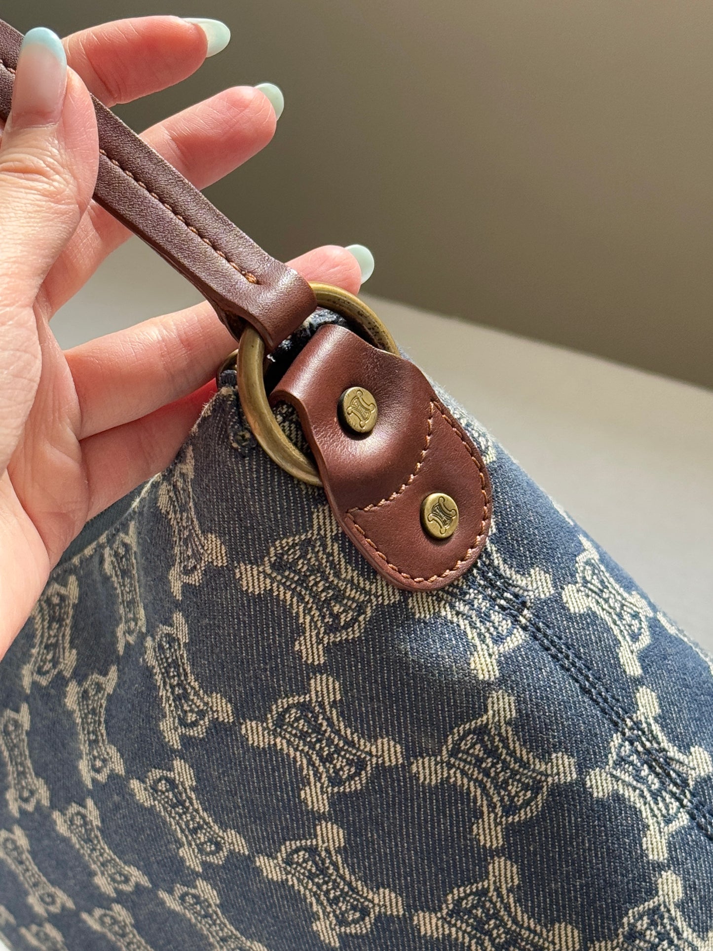Vintage Celine 凱旋門老花牛仔飯盒包