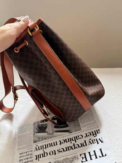 Vintage Celine macadam翻蓋老花水桶包🧺