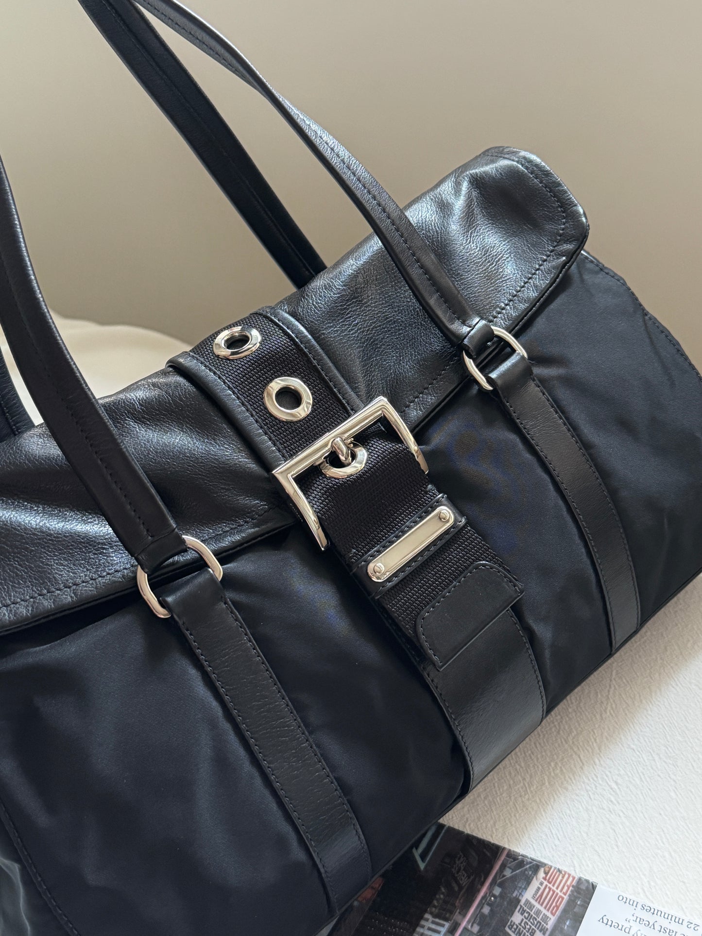 Vintage Prada nylon leather baguette🥖