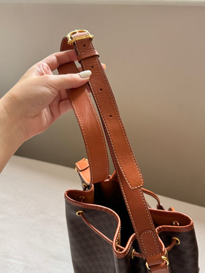 Vintage Celine macadam翻蓋老花水桶包🧺