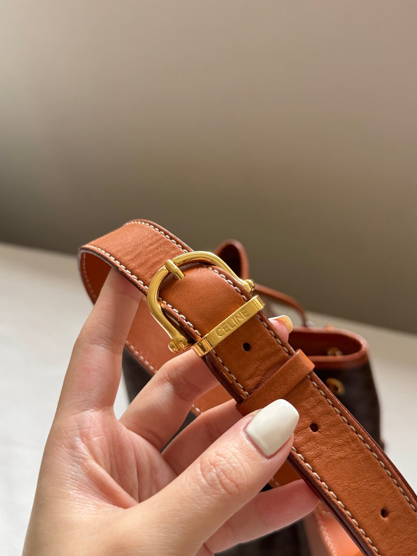 Vintage Celine macadam翻蓋老花水桶包🧺