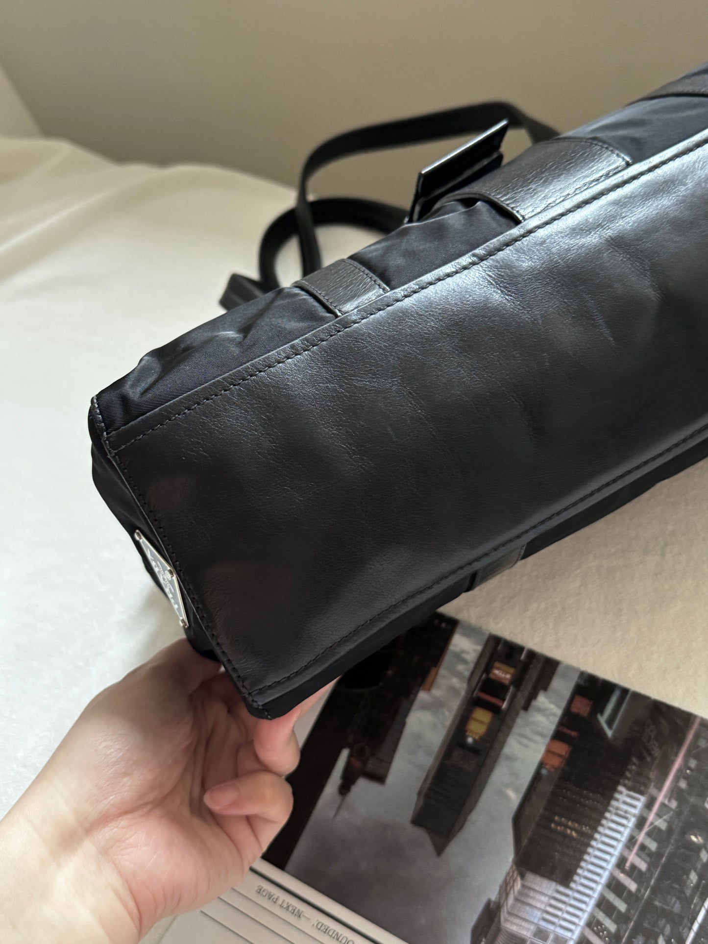 Vintage Prada nylon leather baguette🥖
