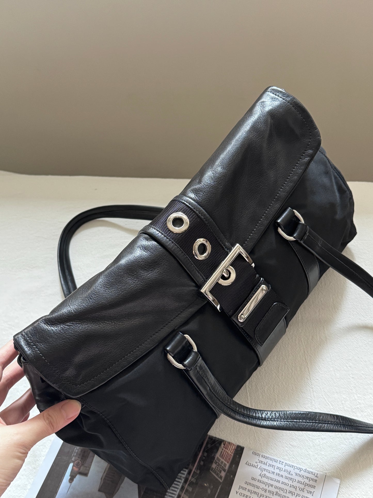 Vintage Prada nylon leather baguette🥖