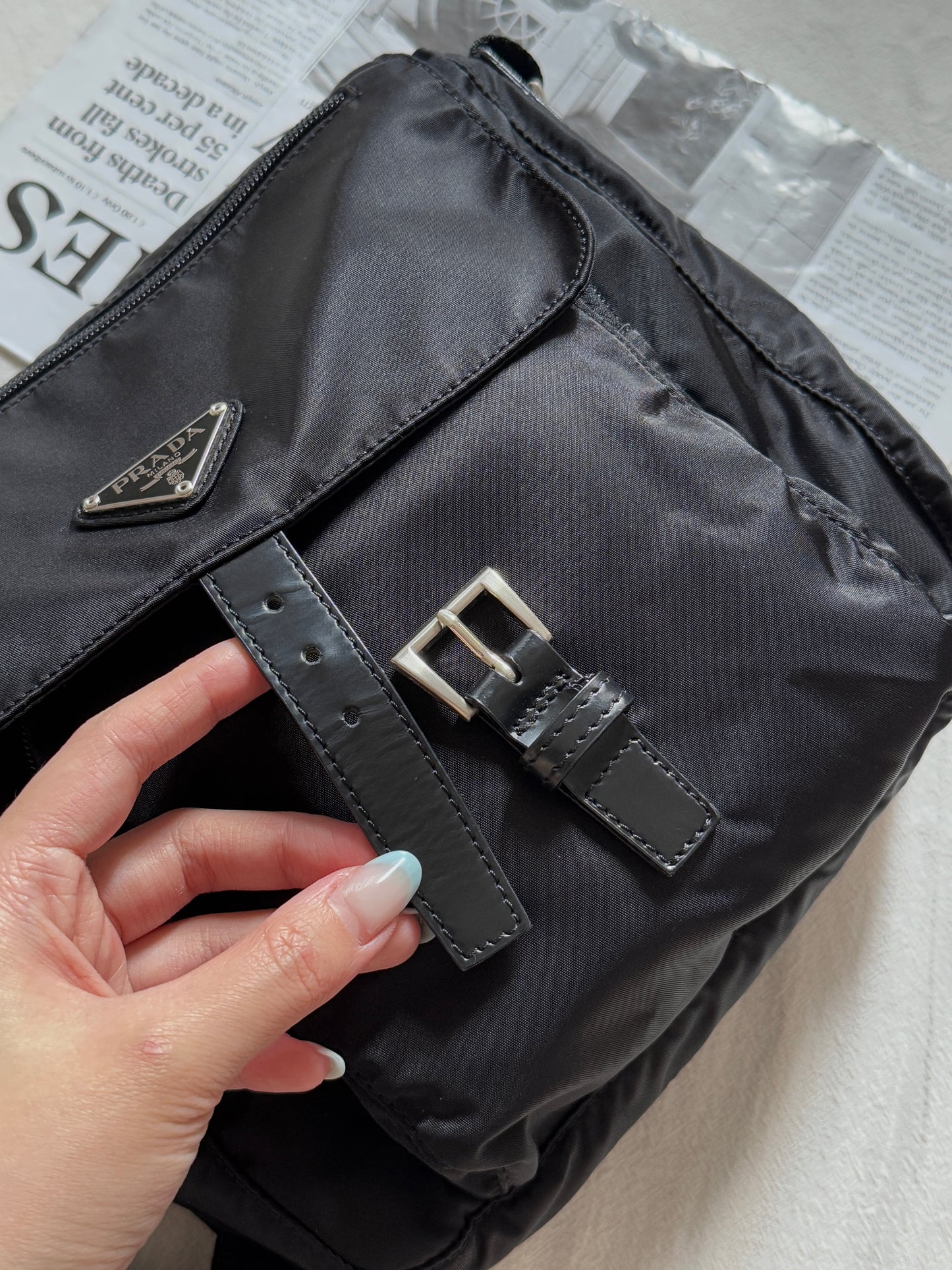 Vintage Prada nylon square bag