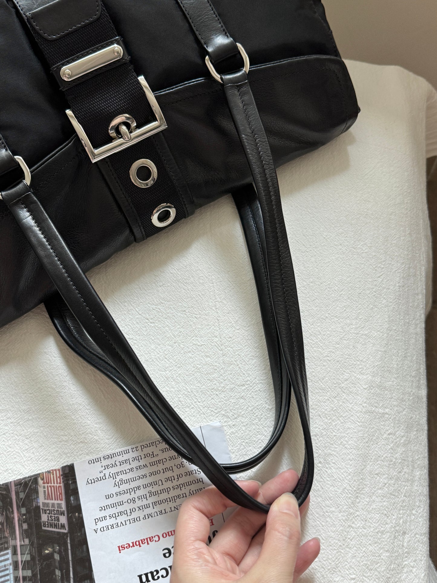 Vintage Prada nylon leather baguette🥖