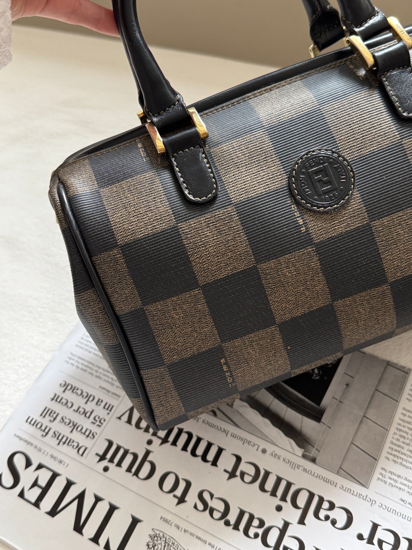 Vintave Fendi 棋盤格boston♟️