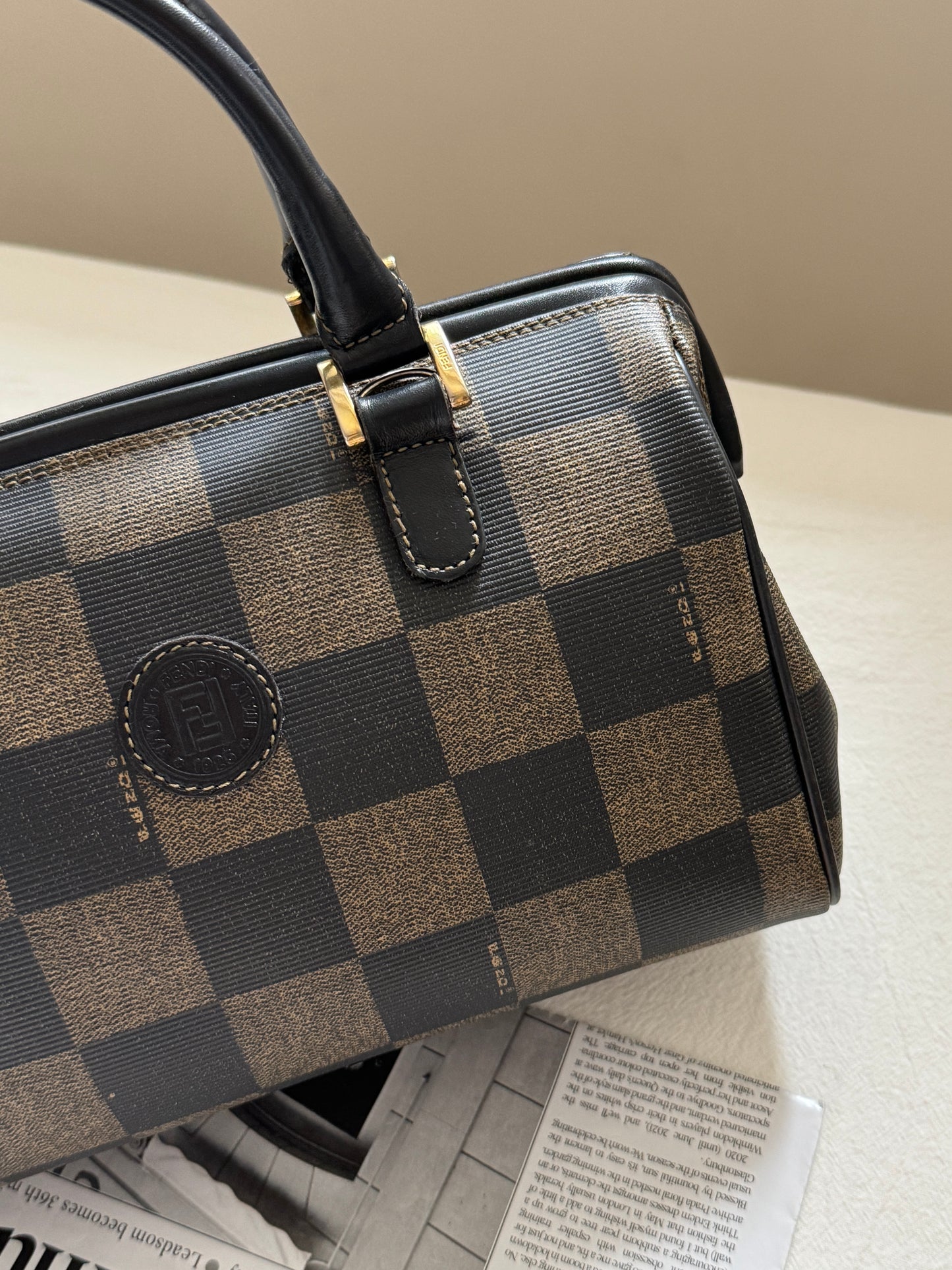 Vintave Fendi 棋盤格boston♟️