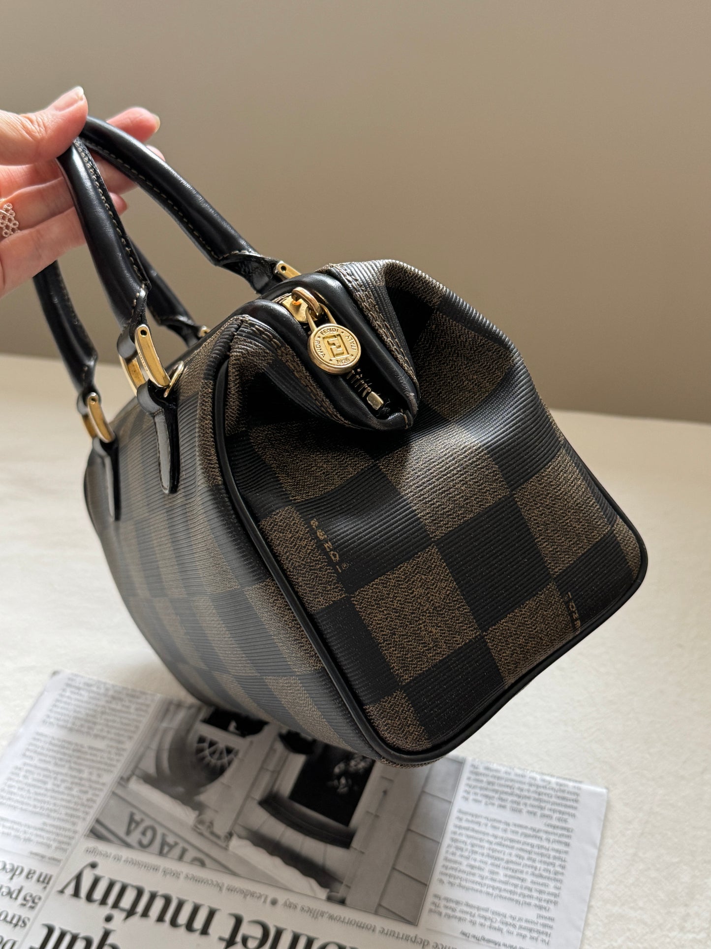Vintave Fendi 棋盤格boston♟️